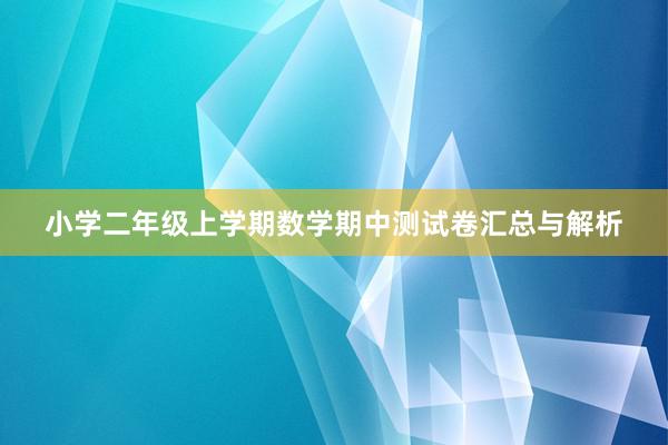 小学二年级上学期数学期中测试卷汇总与解析